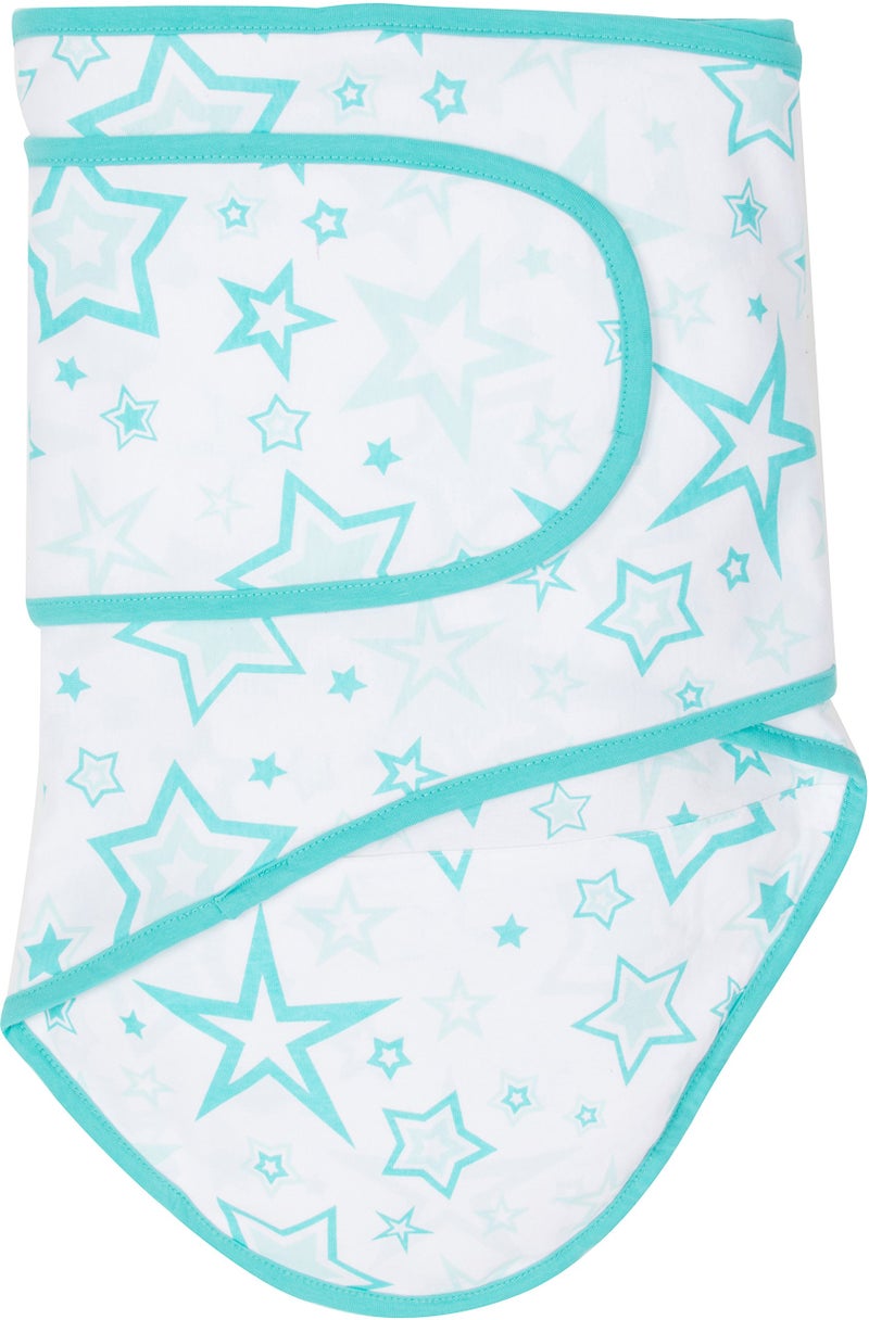 Miracle Blanket Swaddle Wrap - Help Your Newborn Sleep Longer - Soft & Secure Sleep Sack for Infants - Easy-to-Use Swaddling Blanket for a Calm Baby (Aqua Stars) - Image 4